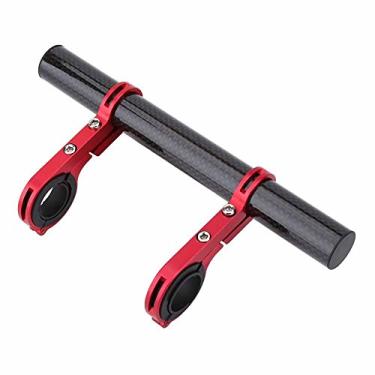 Imagem de Extensor de guidão de bicicleta Suporte de montagem de extensão de bicicleta 25,4 mm 31,8 mm suporte duplo extensão de guidão para lanterna de bicicleta velocímetro (vermelho) extensão do guidão
