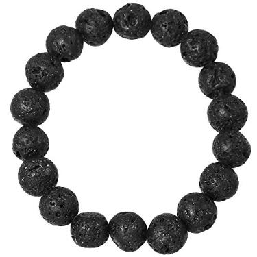 Imagem de Falari Pulseira el stica unissex de 10 mm com pedra semipreciosa natural