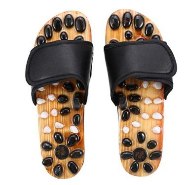 Imagem de Sandálias de massagem, chinelos de massagem nos pés naturopata de reflexologia sapatos de massagem de saúde para cuidados com os pés (39-preto)