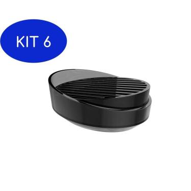Imagem de Kit 6 Suporte Porta Sabonete Fumê Saboneteira Banheiro Crippa