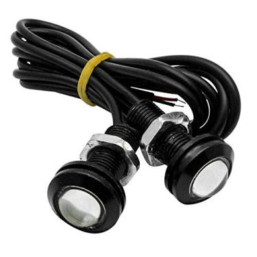 Imagem de 2 peças 9W 18mm LED Olho de Águia, Luzes Diurnas para Carros Backup, Sinal de Estacionamento Invertido COB Lâmpada LED Luz Diurna 12V Branca