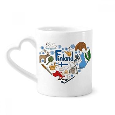 Imagem de Finlândia Love Heart Landscap Caneca Bandeira Nacional Café Cerâmica Copos Copo de Coração de Vidro