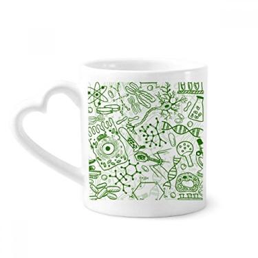 Imagem de Microscópio verde estrutura de células caneca biológica café cerâmica copo de coração de vidro