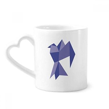Imagem de Caneca de café de cerâmica com estampa abstrata de origami roxo copo de coração de vidro