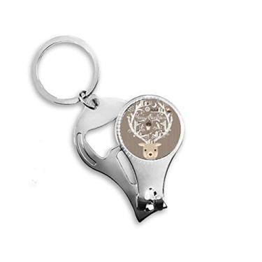 Imagem de Deer Father Christmas House Gift Nail Nipper Ring Chaveiro Abridor de Garrafas Cortador