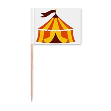 Imagem de Tenda de parque de diversões, ilustração colorida, palito, bandeiras, marcador, decoração de festa