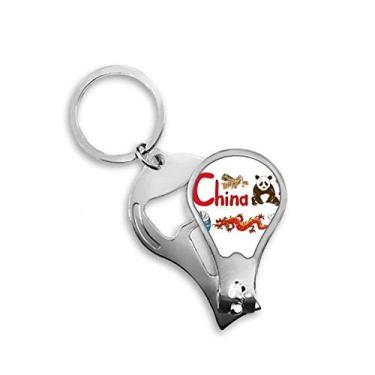 Imagem de China National Symbol Landmark Pattern Cortador de unhas abridor chaveiro tesoura