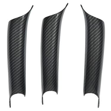 Imagem de Tampa da Maçaneta da Porta Interna Aramox para X5 X6 F15 F16 2014-2018, 3 Peças Capa da Maçaneta da Porta Interna do Carro Com Acabamento Estilo Fibra de Carbono