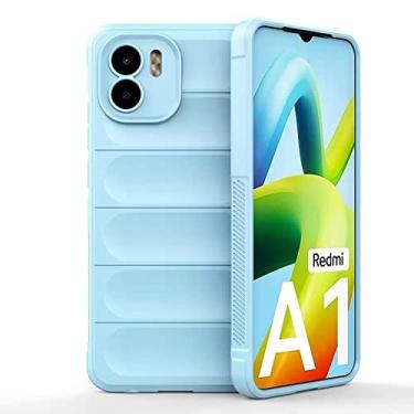 Imagem de BoerHang Capa para Samsung Galaxy A52, TPU macio, proteção antiderrapante moderna, compatível com Samsung Galaxy A52 Phone Case (azul claro)