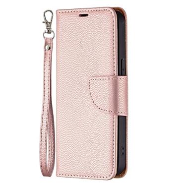 Imagem de Carteira de couro macio de luxo Candy Case para iPhone 12 13 14 Mini 11 Pro XS Max X XR 8 7 6 6S Plus SE PU Capas de telefone Bolsa, ouro rosa, para iPhone14plus