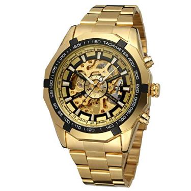 Imagem de Relogio forsining automatico,original,dourado,em inox