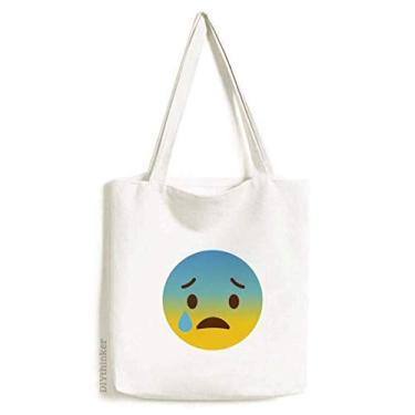 Imagem de Awkward Yellow Cute Online Chat Face Tote Canvas Bag Shopping Satchel Casual Bolsa