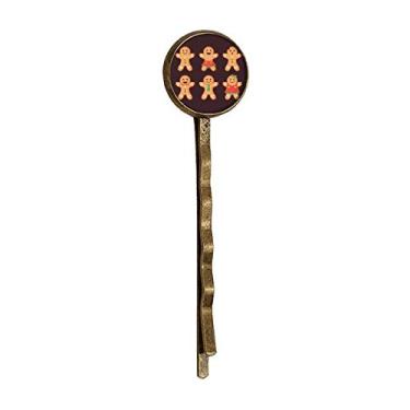 Imagem de Biscoito de gengibre masculino de Natal retrô de metal Bobby Pin Headwear