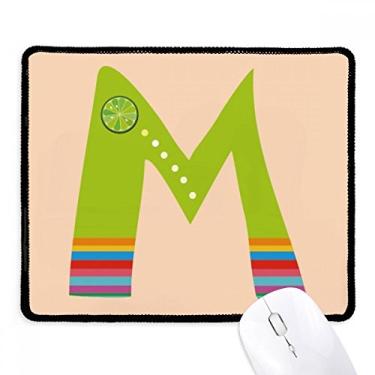 Imagem de Mouse pad M alfabeto laranja fruta bonito padrão borda costurada tapete de borracha para jogos