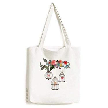 Imagem de Cage Flower Shelf Art Deco Gift Fashion Tote Bolsa de compras Bolsa casual
