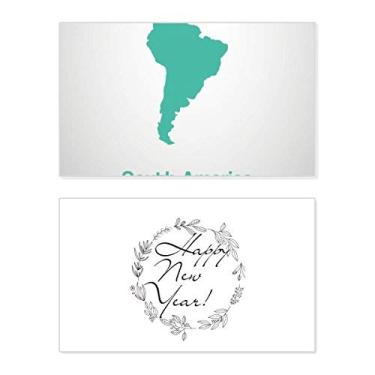 Imagem de Mapa de ilustração verde da América do Sul Ano Novo Festival Cartão de felicitações Bless Mensagem presente