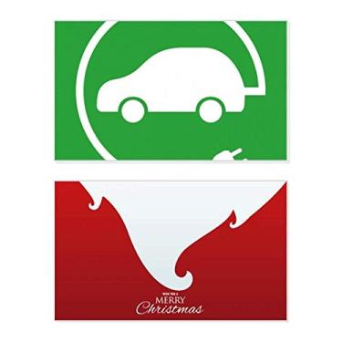 Imagem de Plugue circular veículos energéticos para proteger o meio ambiente, feriado, Natal, cartão de parabéns mensagem de Natal