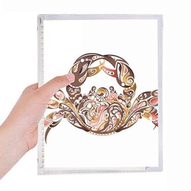 Imagem de Caderno com estampa de caranguejo de organismo marinho com folhas soltas diário recarregável