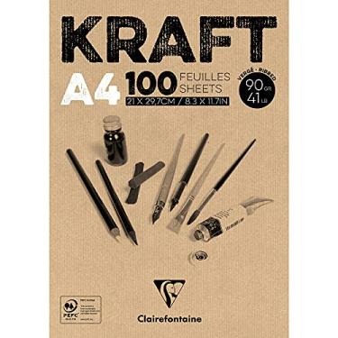 Imagem de CLAIREFONTAINE Bloco de Papel Kraft A4 90G/M³, Craft