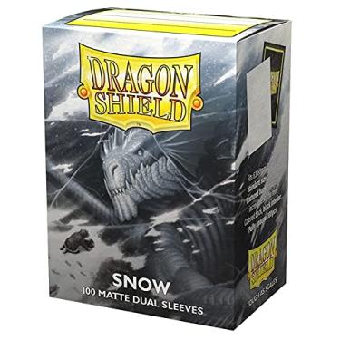 Imagem de 10 Packs Dragon Shield Dual Matte Snow White Standard Size 100 ct Card Sleeves Display Case