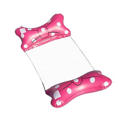 Imagem de Rede de natação inflável reclinável para água piscina adulto laço PVC malha lounge rosa vermelho (Rosa)