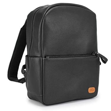 Imagem de Mochila Bolsa Couro Legítimo Bovino Reforçada Ello Griff (Preto)