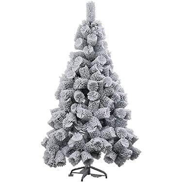 Imagem de Árvore de Natal com Luz Grande Árvore de Natal Neve Coletada Pinheiro de Natal Árvore de Natal Artificial de PVC com Suporte de Metal (Cor: Branco; Tamanho: 6,8f (Branco 6,8 pés) small gift