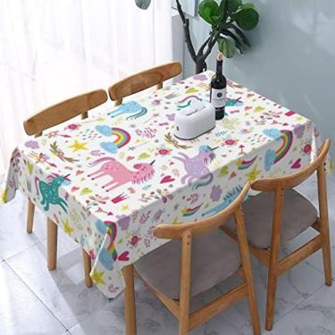 Imagem de Pano De Mesa Retangular Retangular Resistente À Água Para Avião Segunda Guerra Mundial Capa De Mesa Para Cozinha Decoração De Jantar Lavável, 183 X 137 Cm,Unicórnios Rosa,54"x72",Collector88
