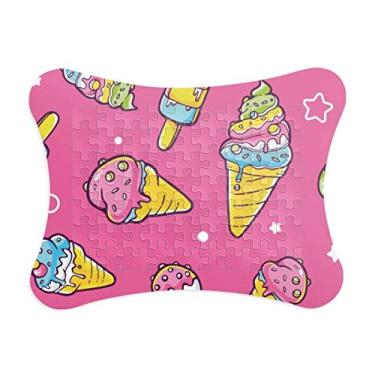 Imagem de Moldura de quebra-cabeça Star Pink Sugar Popsicle Ice Cream Decoração de imagem Enfeite de jogo
