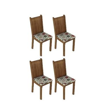 Imagem de Conjunto 4 Cadeiras Lucy Madesa Rustic/floral Hibiscos