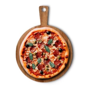 Imagem de Tábua para Servir Pizza Madeira Maciça Premium Eucalipto Redonda 35 Cm - WoodSpot