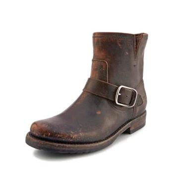 Imagem de Frye Botas femininas Veronica de 13,5 cm – Couro de flor integral com ferragens de metal antigo e sola de borracha, estrutura de costura genuína, Preto - Couro Toga, 34