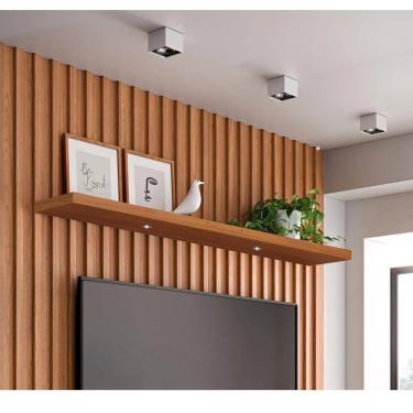 Imagem de Prateleira com LED MDF 3,8X150cm Marrom Pradel Móveis Freijó/Madeirado