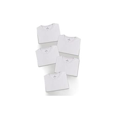Imagem de Kit Com 5 Camisetas Femininas Básicas Branco XG