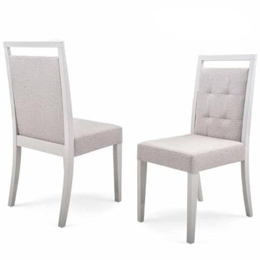 Imagem de Conjunto 10 Cadeiras de Jantar Herval Libralli, Bege e Off White Gelo