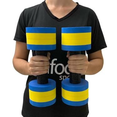 Imagem de Halter de Hidroginástica Redondo em EVA DF4016-AZ 2-3Kg Azul/Amarelo Dafoca Sports
