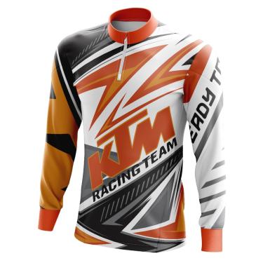 Imagem de Camiseta Personalizada Motocross (17)- Motocross, Textura Laranja, Branco, Cinza, Preto e Formas