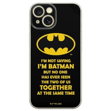 Imagem de ERT GROUP Capa de celular para iPhone 15 Plus original e oficialmente licenciada DC padrão Batman 053 perfeitamente adaptada à forma do celular, capa feita de TPU
