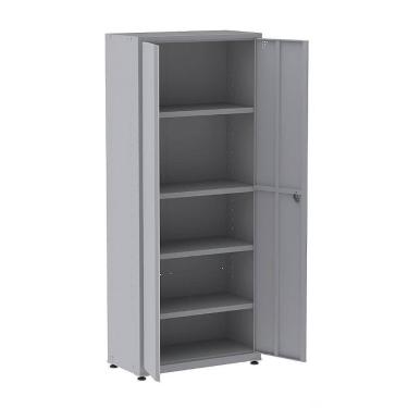 Imagem de Armario Em Aço 160X75x40 2 Portas Cinza Com Tranca Para Cadeado - Pandin