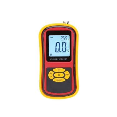 Imagem de Medidor Umidade Digital Grãos Cereais Temperatura -10° A 60°C Luz Fundo Alarme Hold Mug-650 Portátil Com Certificado
