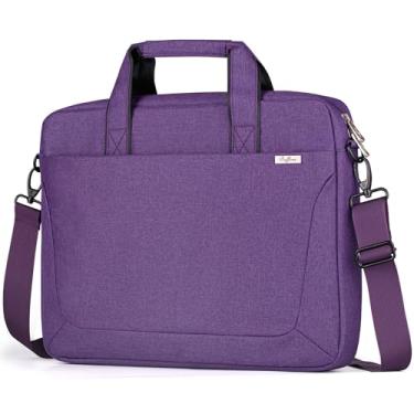 Imagem de BAFFINA Bolsa de ombro para laptop 17 de 17,3 polegadas para homens e mulheres, bolsa de transporte de computador à prova d'água com alça para HP Dell de 17 a 18 polegadas, pasta de laptop para