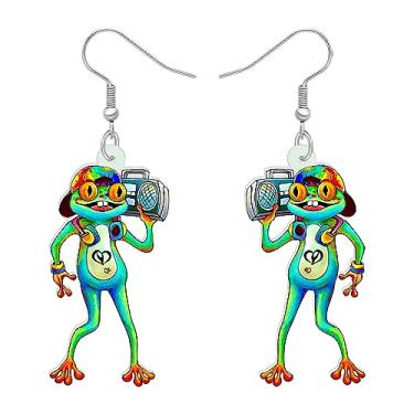 Imagem de DALANE Brincos fofos de acrílico, anime, caubói, sapo, do Havaí, pingentes, animais, joias, presentes para mulheres, meninas, crianças, lembrancinhas de festa, Medium, Acrílico, Sem pedra preciosa
