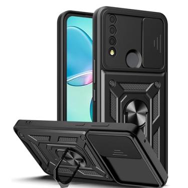 Imagem de Capa para TCL 30 XE con Tapa de Cámara deslizante, Militar Antigolpes Magnético Rotación Anillo Carcasa TCL 30 XE, Resistente Protección Doble Capa Case Cover para Movil TCL 30 XE Negro