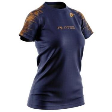Imagem de Camiseta Baby look Feminina Pilates Tecnodots Marinho-Feminino