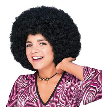 Imagem de Rubie's Costume Co Humor P Peruca preta afro de comprimento médio, Preto, tamanho nico
