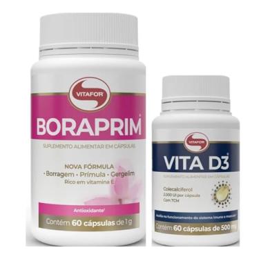 Imagem de Kit 1 Boraprim Oleo de Primula 60 Cps + 1 Vitamina D3 60 Cps Vitafor