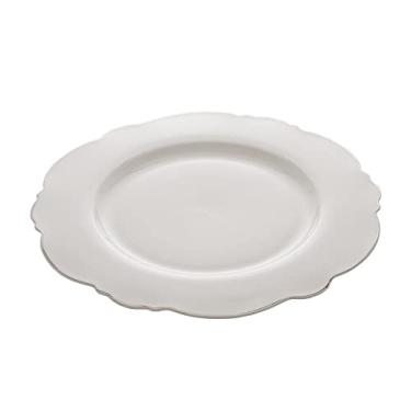 Imagem de Rojemac CJ 6 PRATOS RASOS PORCELANA MALDIVAS BRANCO C/FIO PRATA 28cm