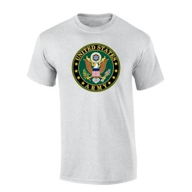 Imagem de Trenz Shirt Company Camiseta masculina Patriotic Veteran United States Army USA Seal manga curta, Cinza, 6G