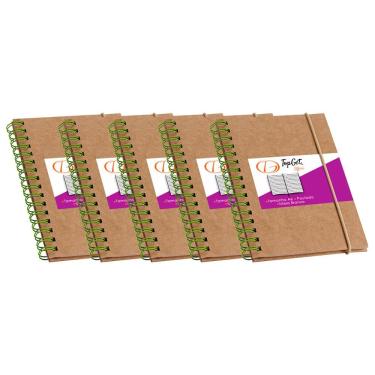 Imagem de Kit 5x Caderneta de Bolso 10x14cm 60 Folhas Pautadas Guarani TopGet