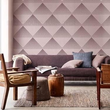 Imagem de Estêncil geométrico triangular, círculo, gradiente, 94 cm, mandala, estêncil, molde de piso, reutilizável, azulejo, nicho, parede, móveis, modelos, padrões para decoração, molduras, paredes grandes